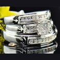 thumbnail image 2 of Hitanshu Jewels Classic 14K White Gold Finish Round Cut CZ Wedding Wear His & Her Trio Ring Set, 2 of 5