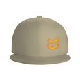thumbnail image 3 of DouZhe Flat Brim Cap Snapback Hat, Angry Face Prints Adjustable Yellow Adult Baseball Cap, 3 of 6