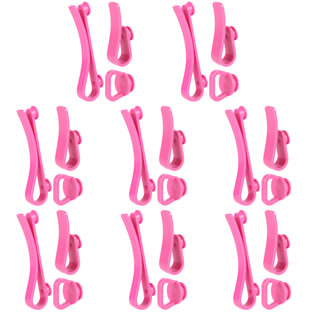 Juego de 3 ganchos de plástico multiusos para bolsas de mano Bogg (Rojo rosa)