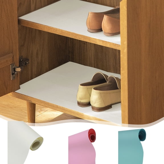 Refrigerator Liner | Non Slip Fridge Mat 59x17.7 In | Waterproof Shelf Drawer Liner | Easy Clean Plastic Cabinet Organizer | Non | White Pink Blue | Cut to Fit | 1 Pack