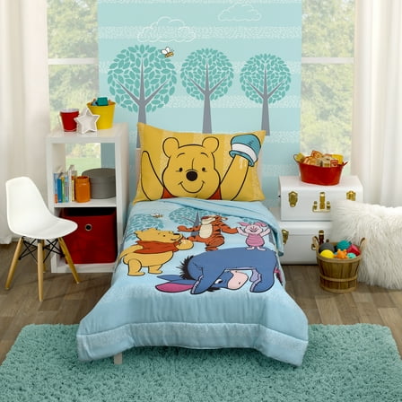 Disney Winnie the Pooh 4 PieceToddler Bedding Set, Toddler Boy, Girl
