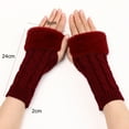thumbnail image 6 of Womens Fur Winter Mittens Knitted Fingerless Gloves, 6 of 8