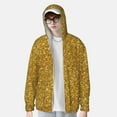 thumbnail image 4 of Fotbe Gold Glitter Men's Women's UPF 50+ Sun Protection Jacket Hooded Cooling Shirt with Pockets Hiking Outdoor Performance-Small, 4 of 9