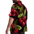 thumbnail image 3 of Cherry Men's Casual Hawaiian Shirts, Printed Button Down Short Sleeve Summer Beach Tops with Spread Collar - Unisex, 3 of 6