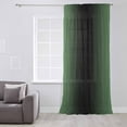 thumbnail image 3 of Green Black Ombre Semi Sheer Curtains Drapes for Living Room, Bedroom, French Doors Window 72 Inches Long, Modern Gradient Abstract Art Rod Pocket Chiffon Curtain Drapery Voile Draperies Panel, 3 of 6