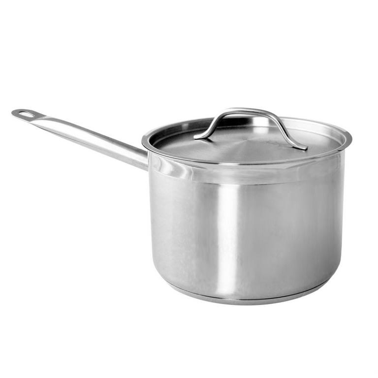 Stainless Steel Sauce Pan - Induction Ready - Round - Silver - 2Qt