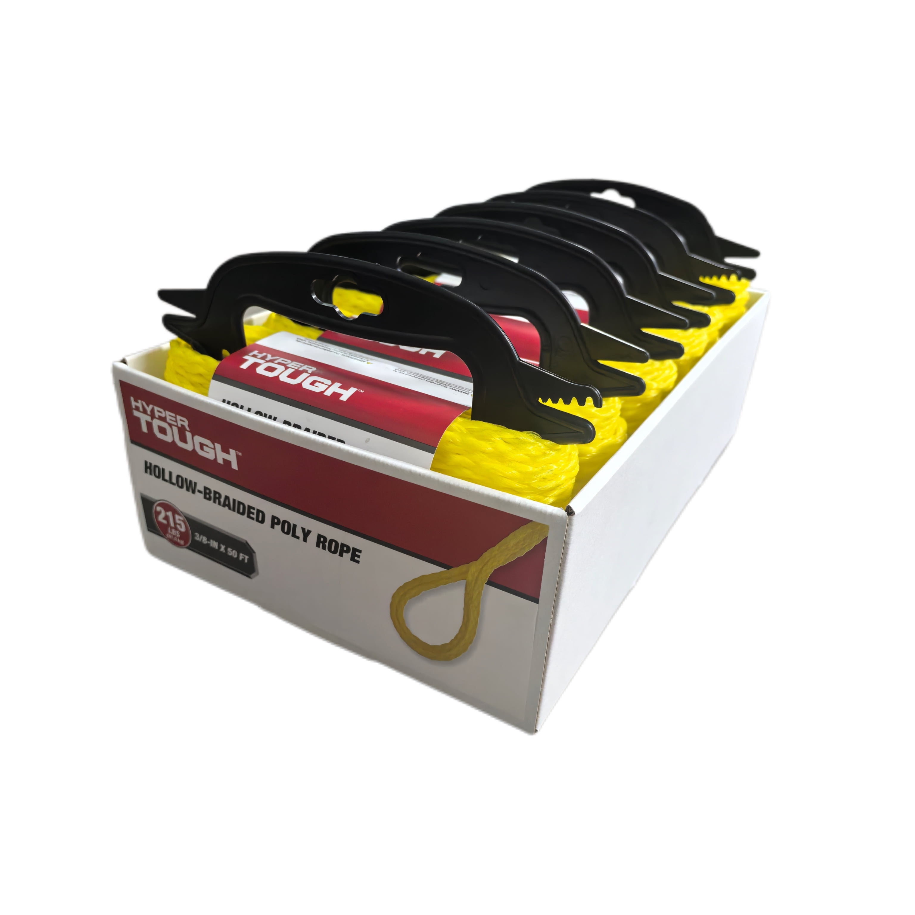 Hyper Tough 3/8 inch x 50 feet Yellow Polypropylene Hollow Braided Rope