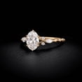 thumbnail image 2 of Diiro Oval Cut Moissanite Engagement Ring for Women, Twisted Vine Band with Marquise Side Stones, 14K Yellow Gold Vermeil Ring, Promise Ring, 2 of 5
