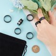 thumbnail image 2 of 14pcs 7 Size Stainless Steel Grooved Finger Rings set with 1pc Rectangle Velvet Pouches Electrophoresis Black Inner Diameter: 16.5~22mm 2pcs/size DIY, 2 of 6