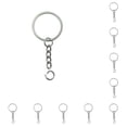 thumbnail image 1 of Key Chain Rings Screw Locking Hook Link Car Keys Split Hanging Parts Tools Loops Jewelry Making Accessories flat ring, 1 of 8