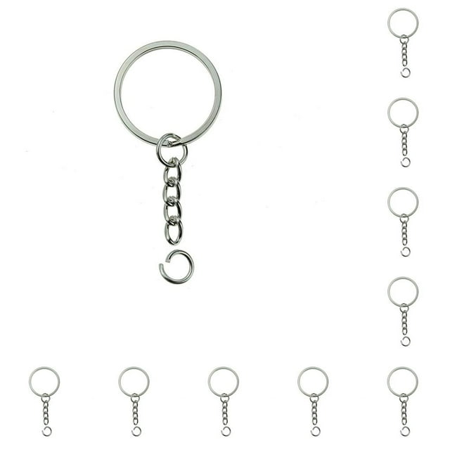 Key Chain Rings Screw Locking Hook Link Car Keys Split Hanging Parts Tools Loops Jewelry Making Accessories flat ring