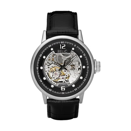 UPC 723765145044 product image for Relic By Fossil Men s Automatic Watch with Black Leather Strap | upcitemdb.com