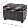 thumbnail image 5 of Safavieh Petit Banc de Rangement en Cuir Bicasté Touffeté Violet Noir, 5 of 5