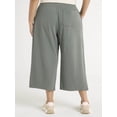 thumbnail image 3 of Terra & Sky Women's Plus Size Pull On French Terry Cloth Capris, 22” Inseam, 3 of 5