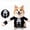 Pet Apparel 02, variant on Halloween Pumpkin Dog Vest Costume, with Black Cat Decor, Funny Pet Harness Outfit, Party Cosplay Apparel, Soft Fleece for Small Medium Dogs Puppies Cats Kitten