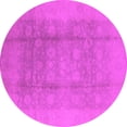 thumbnail image 1 of Ahgly Company Indoor Round Oriental Pink Industrial Area Rugs, 4' Round, 1 of 4