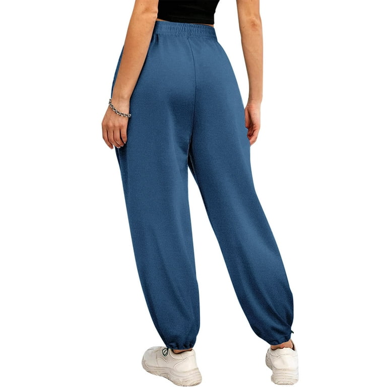 Wide Leg Sweatpants Women Short Wide Leg Baggy High Waisted Joggers  Trousers With Pockets Drawstring Track Pants