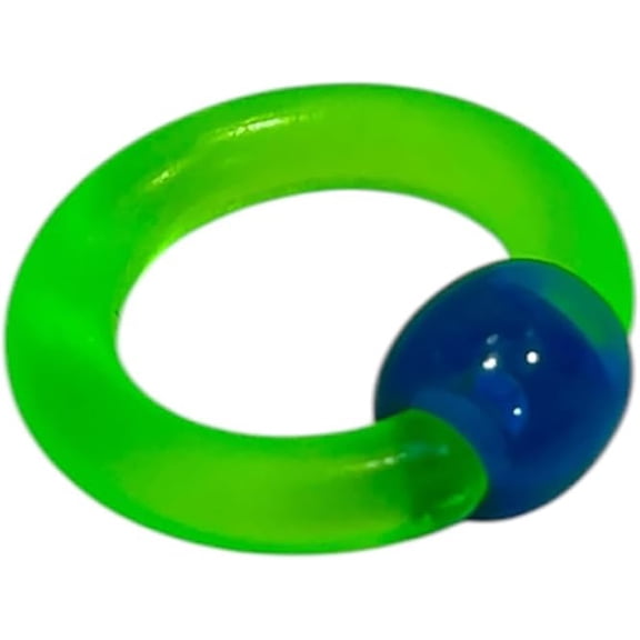 Satix 6G UV Reactive Glow In Dark Light Acrylic Captive Bead Ring CBR Large Gauges Hoop Stretching Lobe Earrings Nose Septum Pierced Body Jewelry 16mm 5/8 Inch