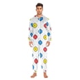 thumbnail image 5 of Adult Onesie Tile Flower Abstract Tile Zipper One-Piece Pajamas Unisex with Pockets, 5 of 6