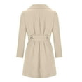 thumbnail image 4 of Black and Friday Clothing Sales Idoravan Trench Coats for Women Plus Size Clearance Women's Solid Color Lapel Pocket Long Jacket Cardigan Jacket Beige XXL, 4 of 6