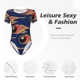 thumbnail image 4 of Salouo Bowling Ball And Flame for Women's Short Sleeve Bodysuit,Sexy Bodysuits One Piece Round Neck Bodysuit Shapewear Tummy Control-XX-Large, 4 of 7