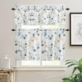 thumbnail image 2 of Spring Blue Leaves Kitchen Curtains Valances and Tiers Set of 3 Watercolor Branch Farmhouse Plant Tier Curtains and Valance for Kitchen Bathroom Small Windows 27.5"W x 36"L (Pack of 3), 2 of 8