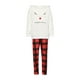 thumbnail image 2 of Conjunto de pijama navideño familiar a juego, sudaderas con capucha de forro polar afelpado, pantalones a cuadros, pijama de alce navideño para niños y adultos., 2 of 6
