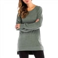thumbnail image 2 of Sudadera de Mujer de Color Liso con Cuello Redondo, Larga y Abertura Frontal Corta y Trasera Larga Verde XXL, 2 of 9