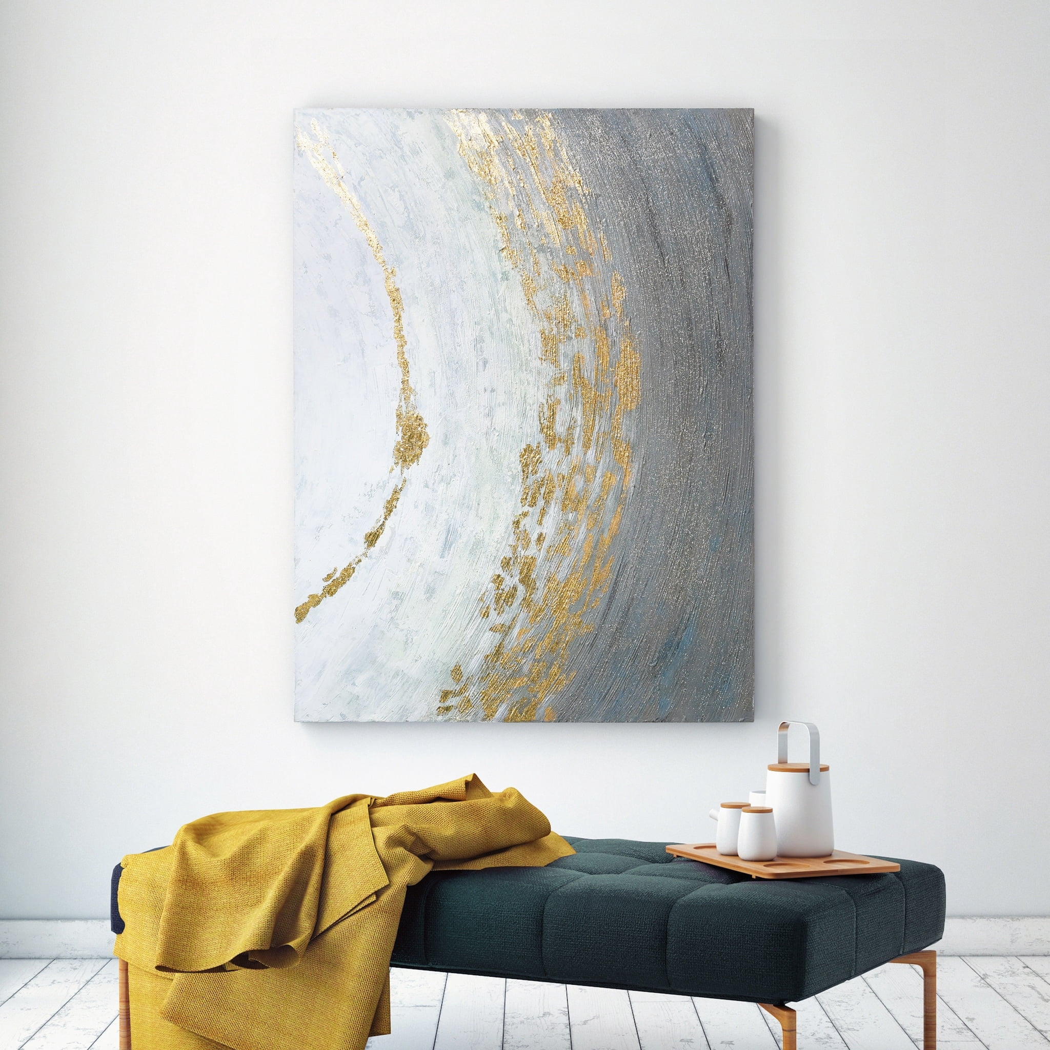 Empire Art Direct Golden Tundra Textured Metallic Hand Painted Wall Art, 30" x 40" x 1.5", Ready to hang