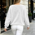 thumbnail image 7 of Staron Women's Fall Winter Off Shoulder Long Sleeve Oversized Comfy Casual Sweater Top White L, 7 of 7