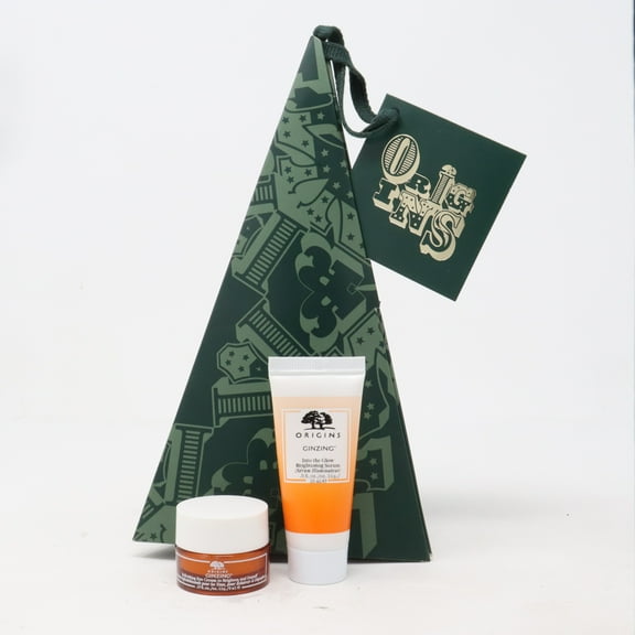 Origins GinZing Glow-Boosting Duo 2pc Set, 15ml Into the Glow Brightening Serum 5ml Refreshing Eye Cream