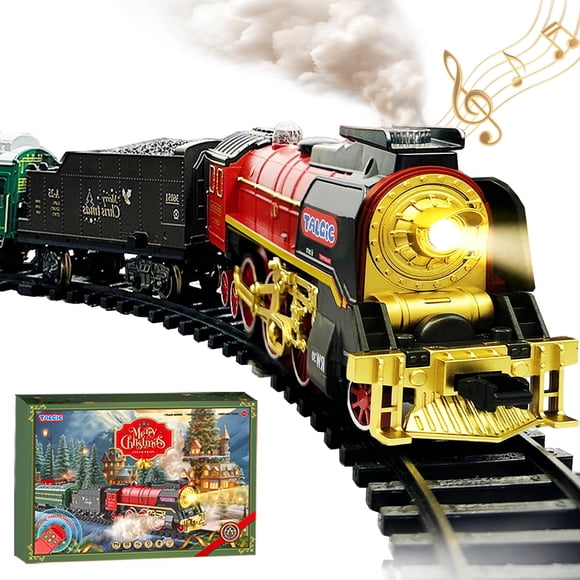 TALGIC Train Set, Remote Control Train Toys for Boys with Steam, Lights and Sound, Fancy Tracks, Christmas Train Sets for Around The Tree, Model Trai