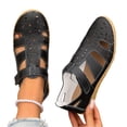 thumbnail image 5 of Women's Summer Closed Toe Casual Leather Sandals,Comfort Cutout Adjustable Ankle Strap Orthopedic Beach Fisherman Shoes, 43, 5 of 5