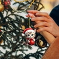 Cute Cat With Santa Hat Pendant Christmas Tree Pottery Kids Christmas