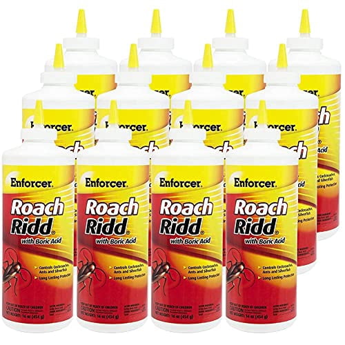 Enforcer Roach Ridd with Boric Acid - 16 oz (Case of 12) RR16 - Long Lasting Protection Against Cockroaches, Ants and Silverfish