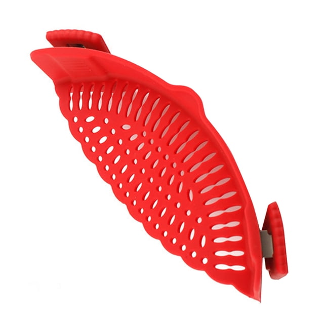 Colador con Clip de silicona para ollas, colador con Clip Snap N Strain, multifuncional