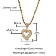thumbnail image 2 of 14K Gold Finish Simulated Diamond Heart Shape Love Valentines Charm Pendant Necklace, 2 of 3