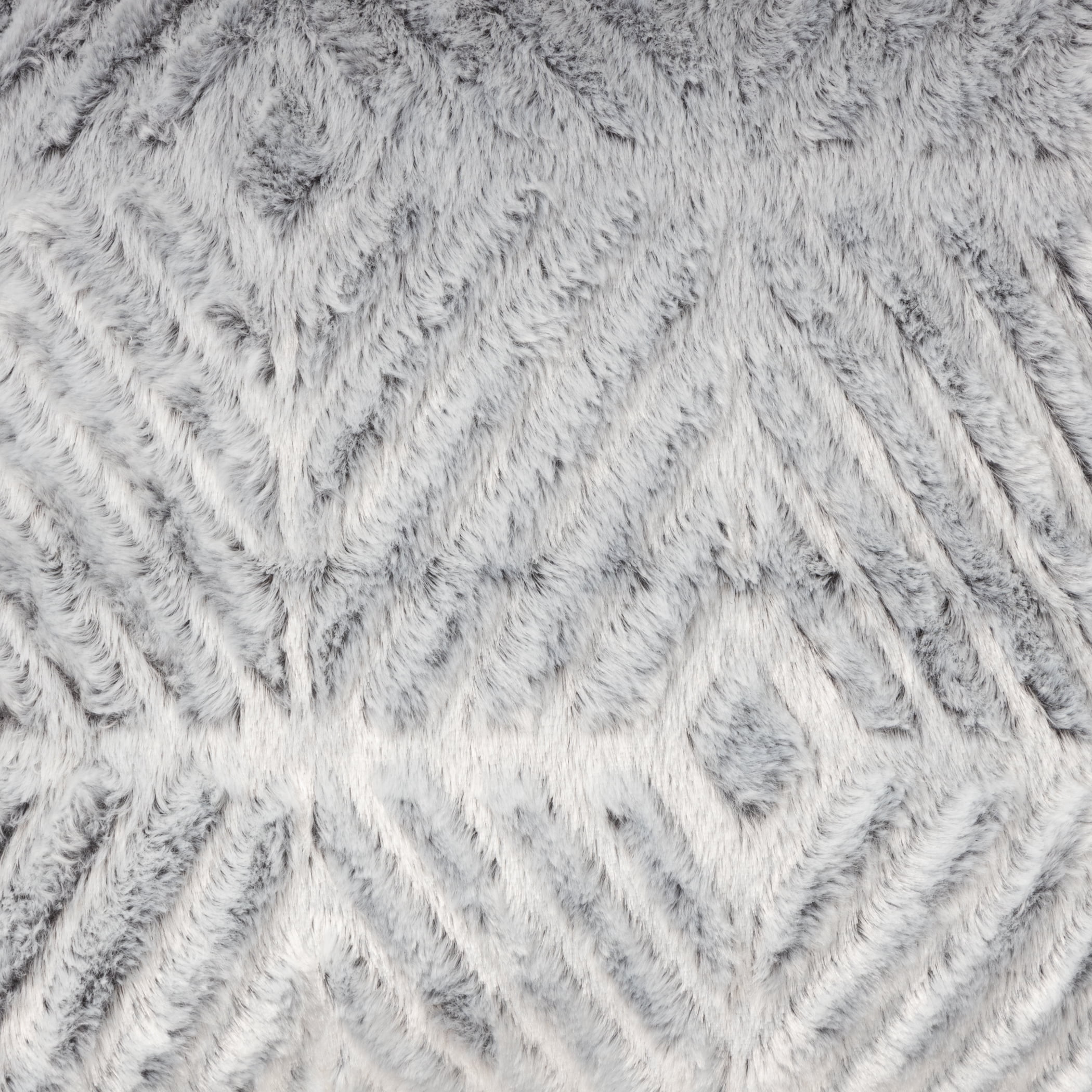 Mainstays Decorative Throw Pillow, Diamond Cut Faux Fur, Gray, 18" Square, 1 per Pack