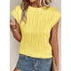 thumbnail image 3 of Blusa Amarilla Texturizada con Mangas Cap para Mujer PRETTYGARDEN Talla M, 3 of 8