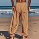 thumbnail image 3 of Ceisia Men's Trendy Solid Color Gift Elastic Drawstring Waist Straight Casual Trousers with Pockets, 3 of 6