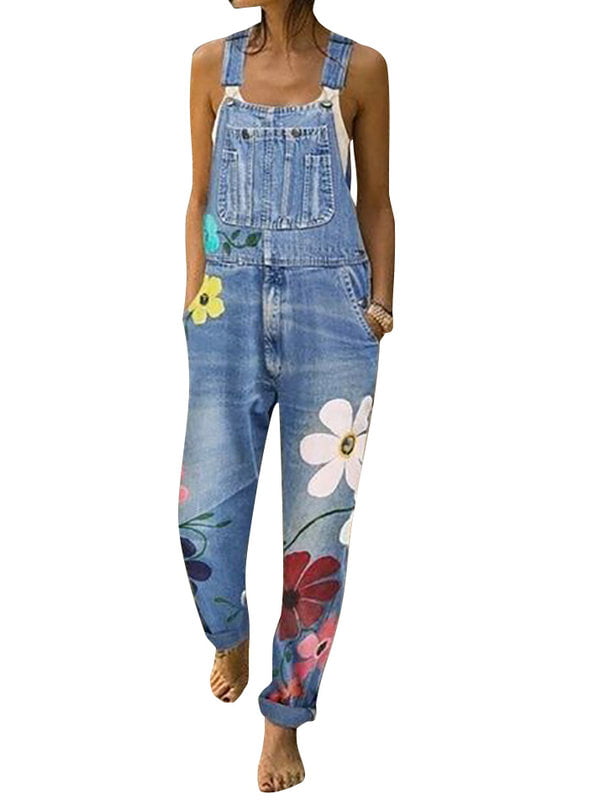 women's floral print jeans