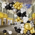 thumbnail image 4 of Kit de guirnaldas con forma de arco con forma de globo AOBKDeco, 154 piezas, negro, dorado y plateado, 4 of 7