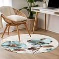 thumbnail image 4 of Blue Broccoli Round Rugs for Living Room 3ft Vintage Flower Victorian Style Non Slip Circle Rug Washable Low-Profile Indoor Carpet for Bedroom, Dining Room, Bathroom, 4 of 9