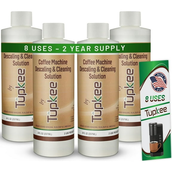 Coffee Machine Descaler Descaling Solution - Made in the USA - 2 Uses Per Bottle  Universal Cleaning Descaler for Keurig, Nespresso, Breville, Delonghi Coffee Makers & Espresso Machines  Pack of 4