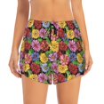 thumbnail image 4 of Lsque Daisies Flowers Printed Women's Running Shorts with Liner Pockets,Elastic Quick Dry Workout Athletic Gym Yoga Shorts,Womens High Waist Shorts-Small, 4 of 9