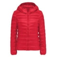 thumbnail image 5 of Zshosam Women Puffer Jacket Hooded Warm Lightweight Packable Quilted Puffer Coat Outwear(Red,XXL), 5 of 6