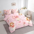 thumbnail image 3 of Feelyou Cute Princess Fairy Bedding Comforter Set 7pcs, Kawaii Mushroom House Queen Bedding Sets, Cute Butterfly Floral Reversible Queen Sheet Sets, Breathable Home Decor, 3 of 7
