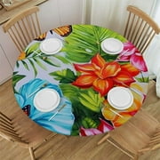 FUMJ Hawaiian Luau Table Cloth Tropical Tablecloth Party Decorations Hawaiian Tablecover Disposable Floral Butterfly Tablecloth Tropical Table Covers for Party