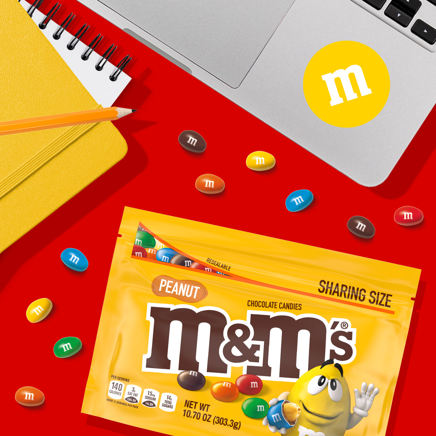 M&M's Peanut Milk Chocolate Candy Sharing Size - 10.05 oz Bag - image 4 of 13