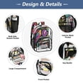 thumbnail image 5 of PVC Transparent Backpacks Clear Backpack for Travel and Outings Colorful Birds and Flowers, 5 of 7
